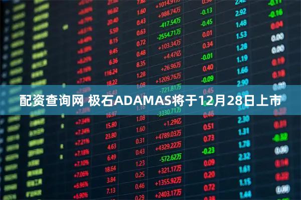 配资查询网 极石ADAMAS将于12月28日上市